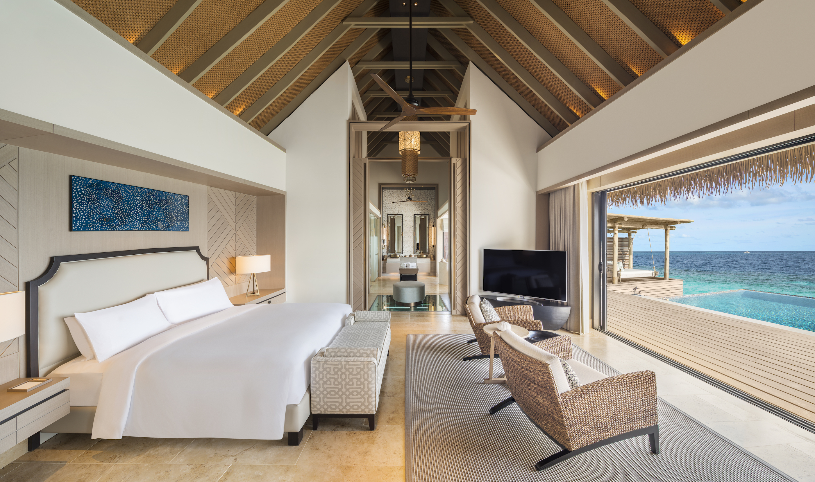 Overwater Pool Villa Bedroom Waldorf Astoria Maldives